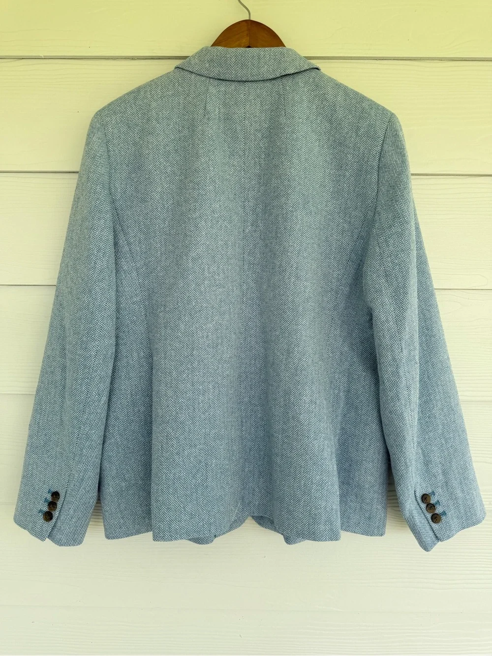 J.Crew Women’s Blue Herringbone Linen Blend Blazer Jacket Size 18 NWT